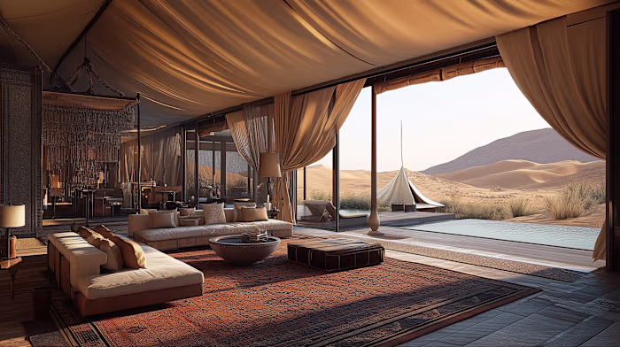 3D Rendering concept | Desert-Style Villa Interior