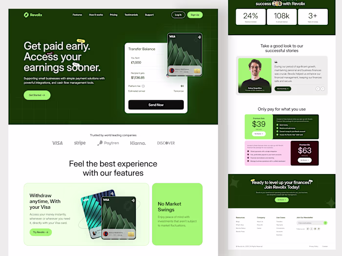 Revolix App Landing Page UI/UX Design