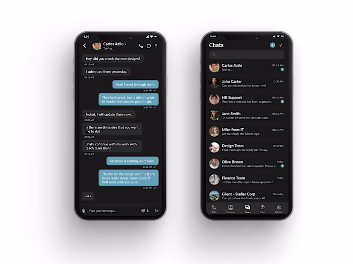 Business Chat UI – Internal & Client Messaging 💬