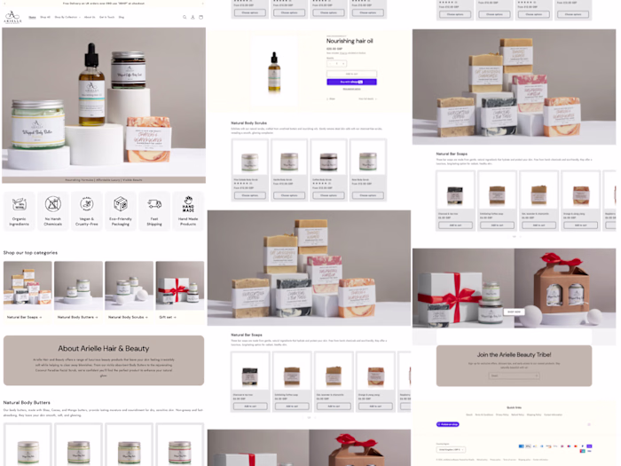 Shopify Store Development for Arielle Hair & Beauty