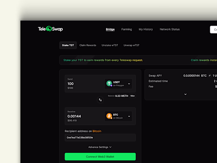 Quick shot from Teleswap design