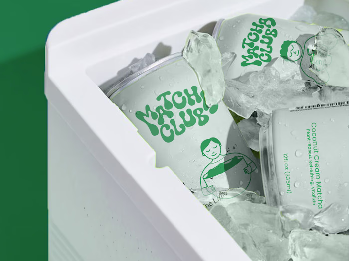 Matcha club brand design and packaging