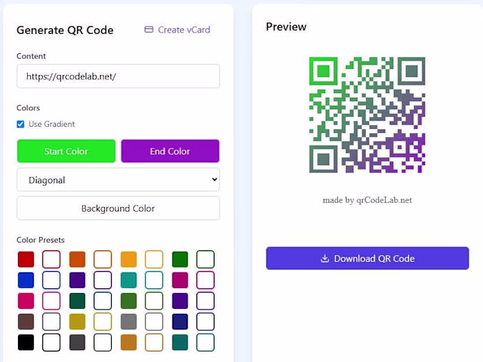 qrCodeLab.net: Customizable QR Code Generator