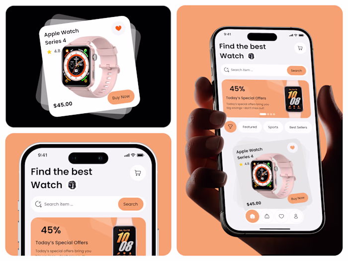 Smart watch mobile app UI/UX Design