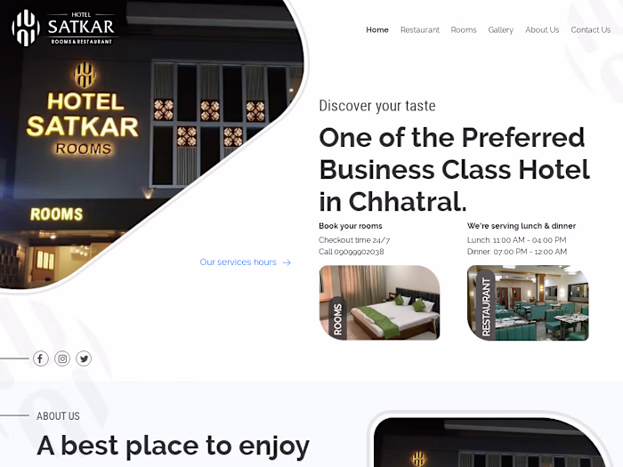 Satkar Hotel Website with Dynamic Booking & Banquet UI