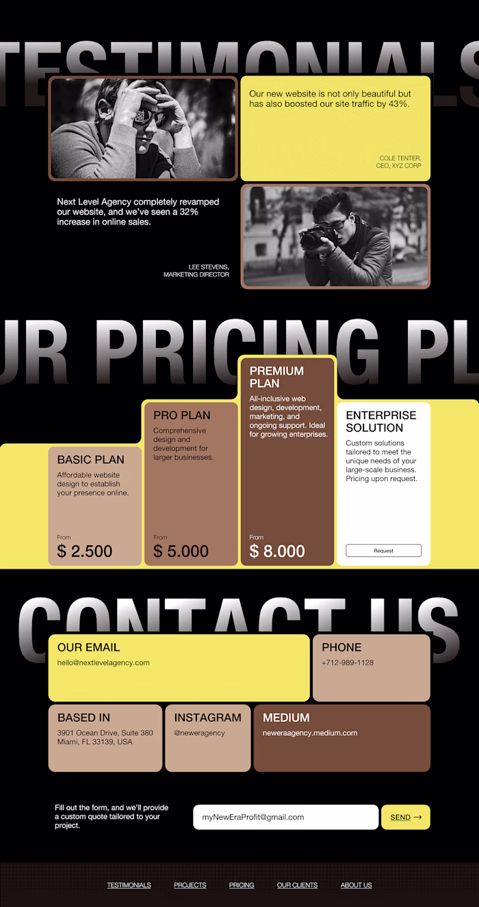 Design agency page