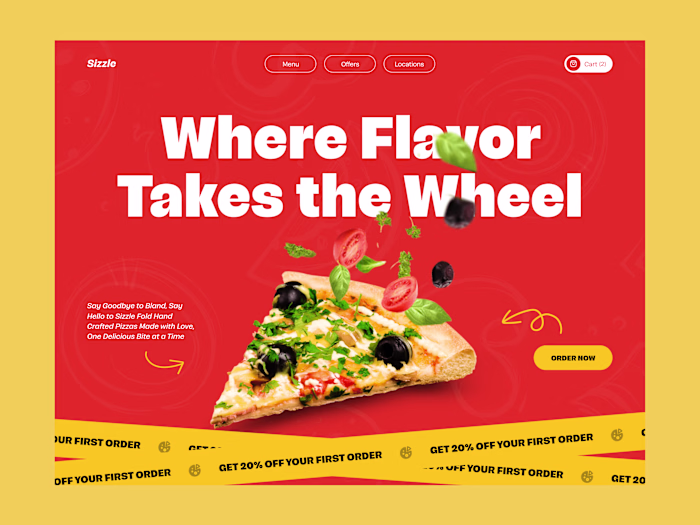 Sizzle: Pizza Shop Homepage UI