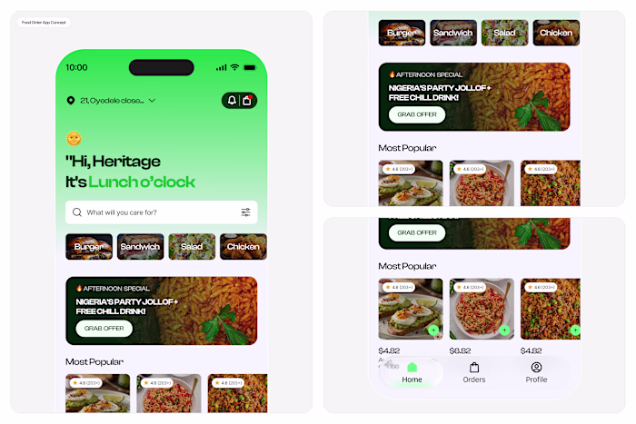 Food Ordering App Concept