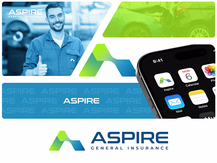 Aspire General Insurance Logo Design Traditional gone tech a...