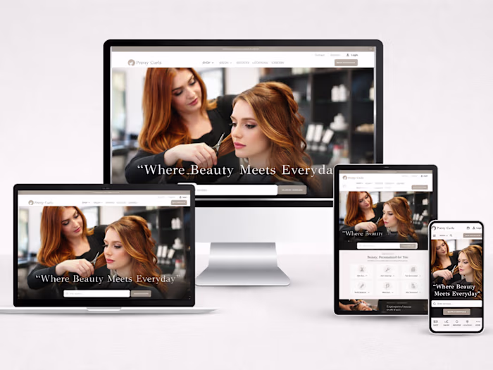 Pretty curls - Modern Salon Website Design