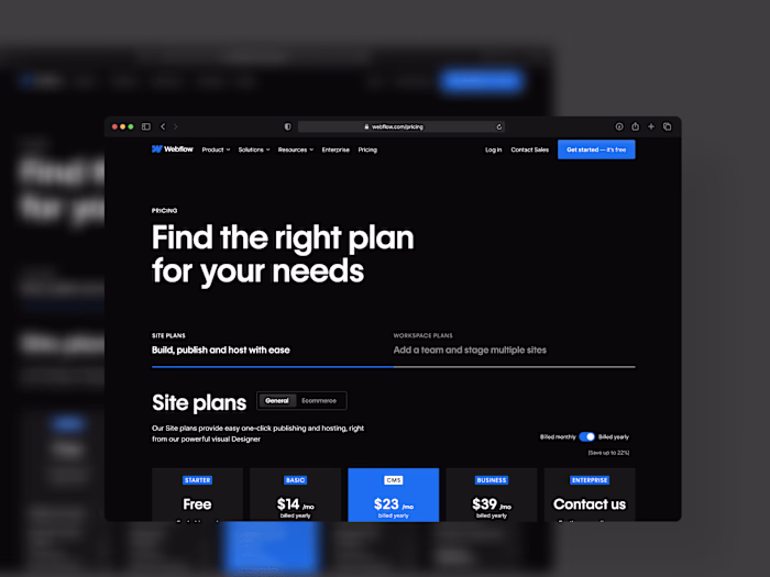 Navigating Customer Confusion: Webflow's Redesigned Pricing Page