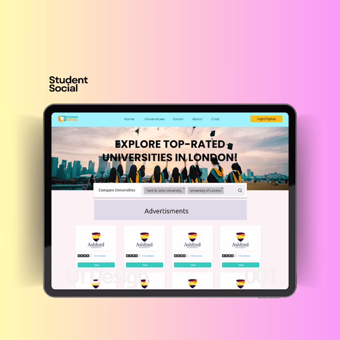 UI UX Design using Figma | Students Social  👩‍🎓🏛️