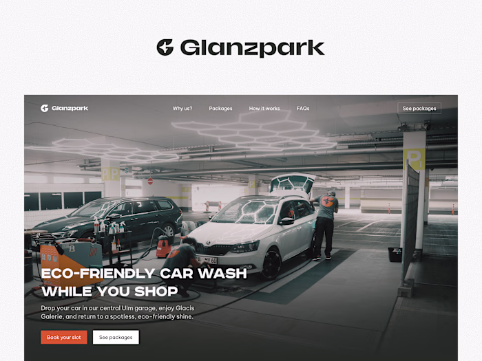 Glanzpark Landing Page Design and Development