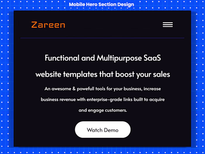 Mobile Hero Section Design