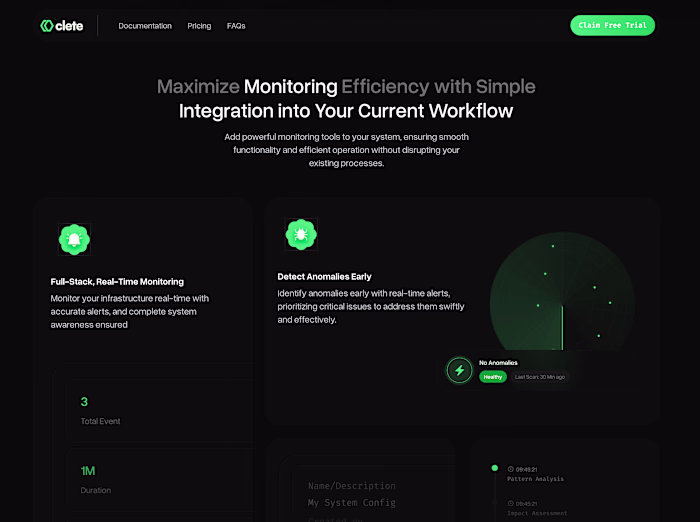 Clete AI Web App | AI-powered observability tool