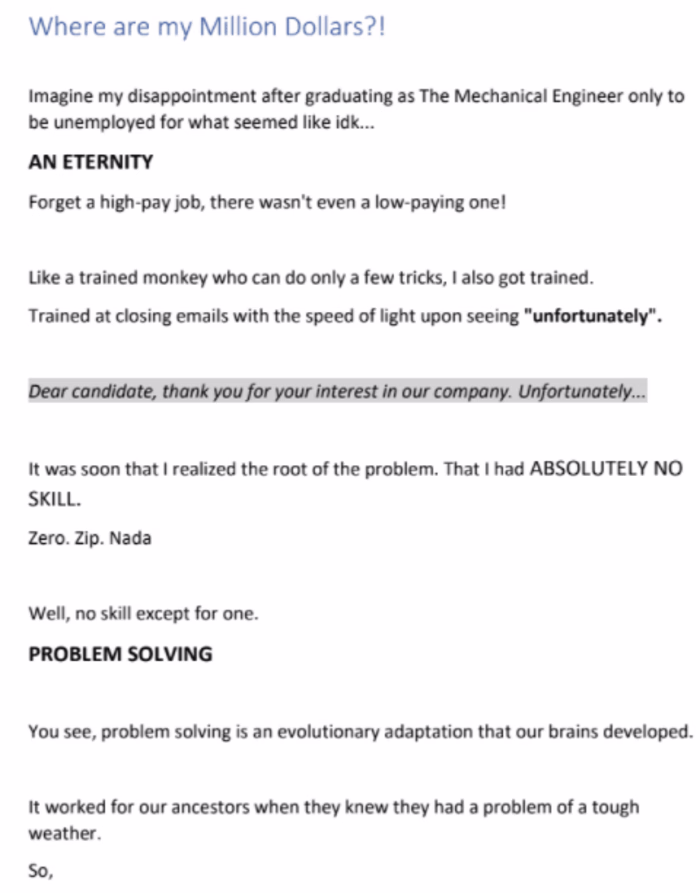 Where are my Million Dollars - email copywriting sample.pdf