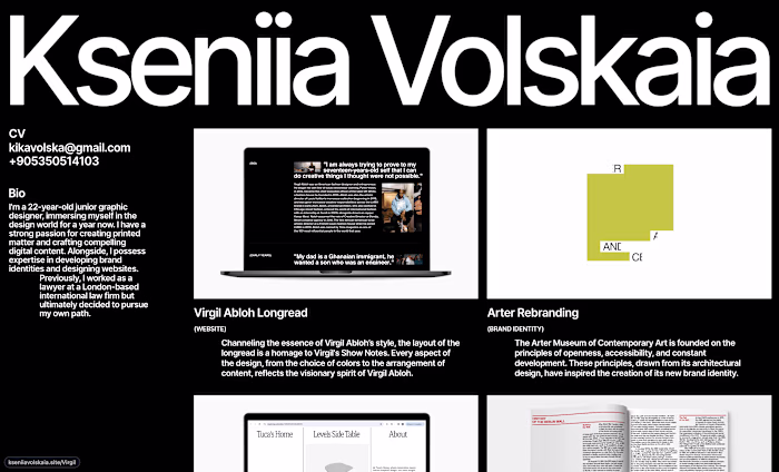Framer Portfolio Design