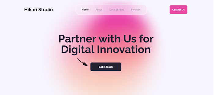 Landing page for UI/UX Design Agency
