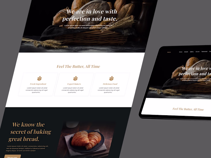 Bakery Food Landing Page Build With Framer