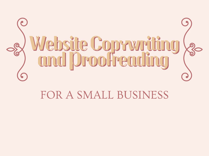Website Copywriting and Proofreading 
