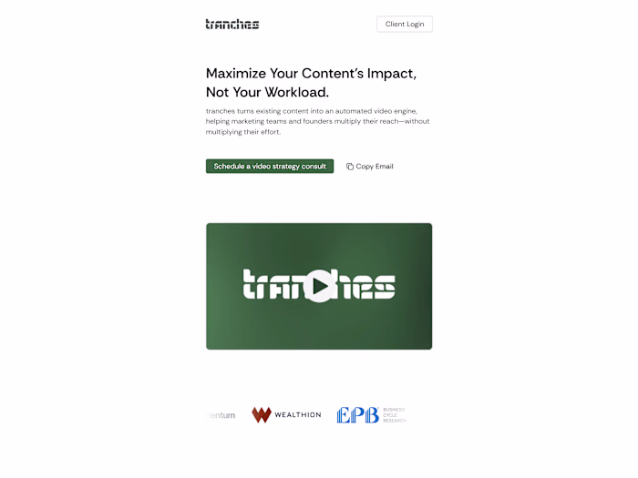 Tranches - Webflow Website Development