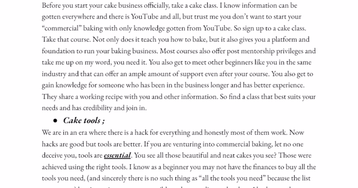 Four (4) things to Know Before Starting Your Cake Business.