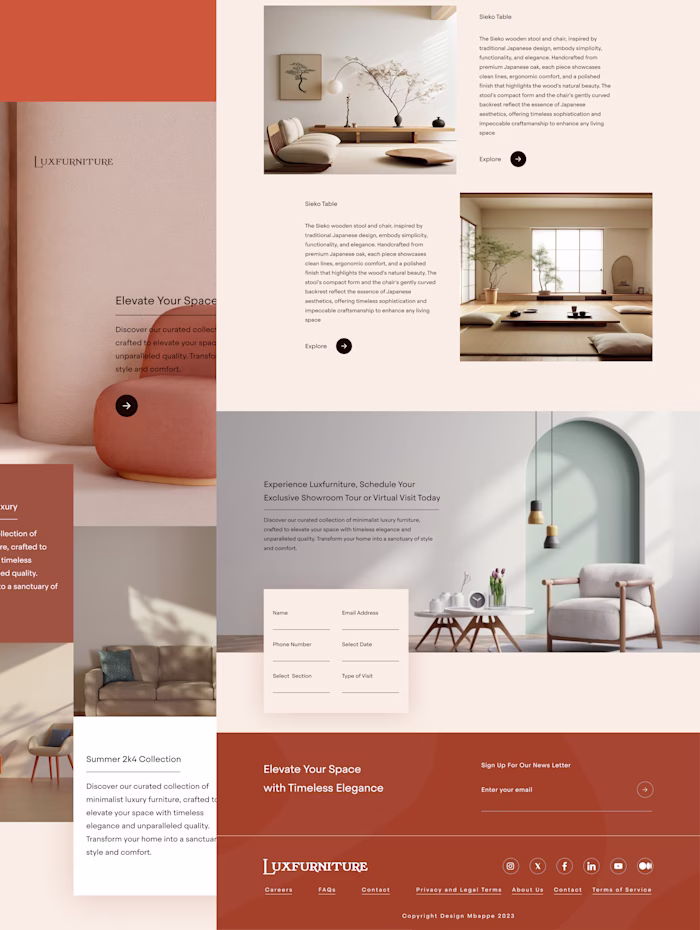 Luxury Landing Page Design for Luxfurniture