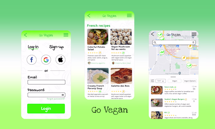 Mobile app for finding vegan food & products