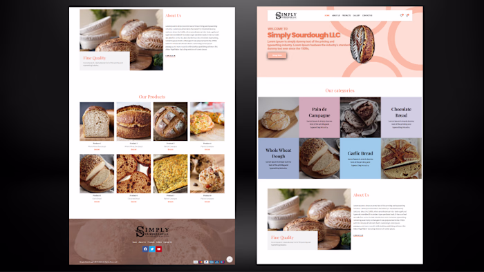 Bakery Website Design | pastel color web design