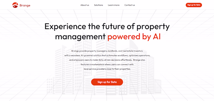 Website design and development for Brange