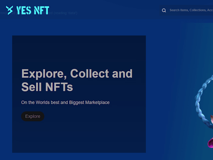 Marketplace web development - YES NFT