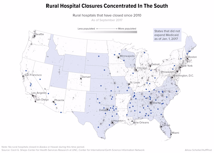 Graphics for Rural Hospital Closures Report