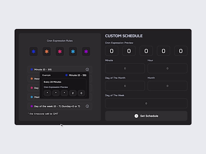 Cron Schedule Screen