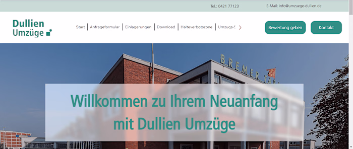 Professional Website Design for Dullien Umzüge GmbH & Co. KG