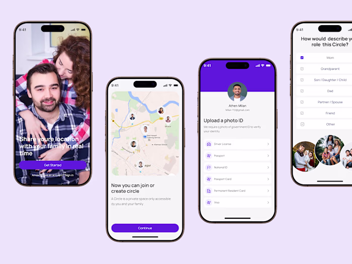 Real-Time Location Sharing Mobile App Design