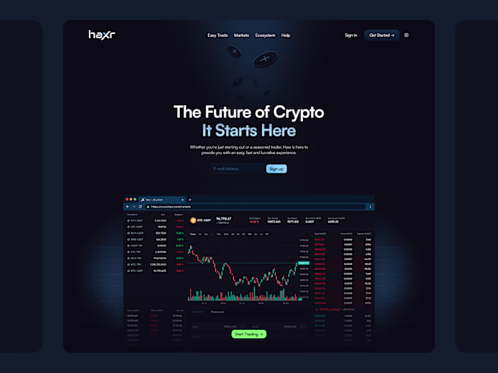 Haxr - Dark Theme UI/UX Design
