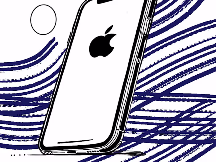 iPhone Line Art with Motion Graphic Elements