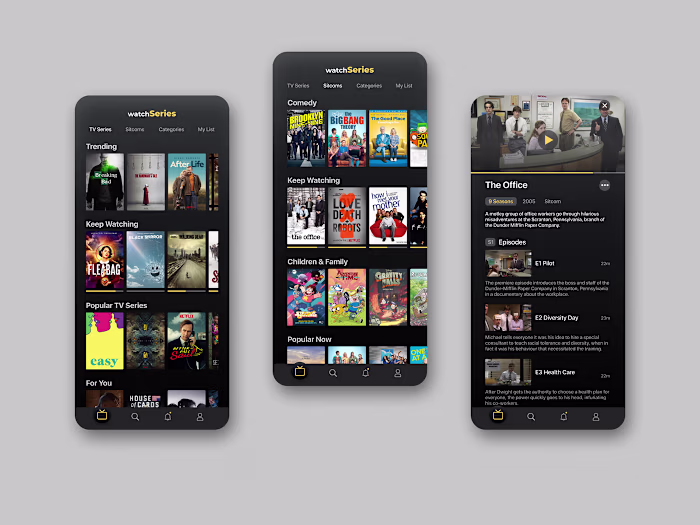 watchSeries - TV Series App on Behance