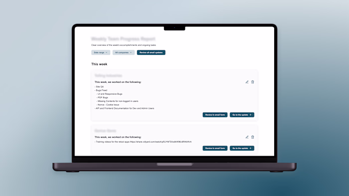 Reporting App for a design & tech agency
