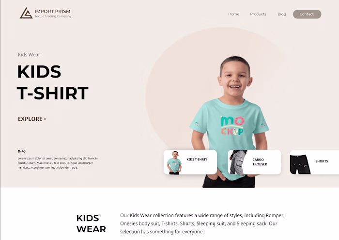 Import Prism: Corporate Textile Website Development
