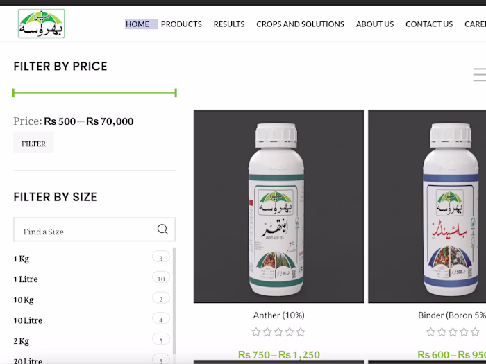 Built a Website for an Agricultural Chemicals Company
