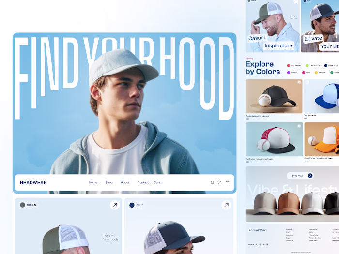 Premium Headwear landing page