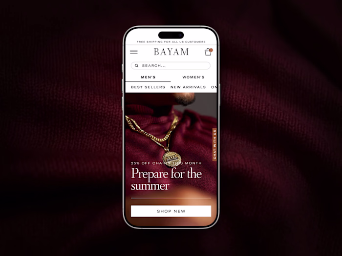 Bayam Jewelry eCommerce Website Redesign