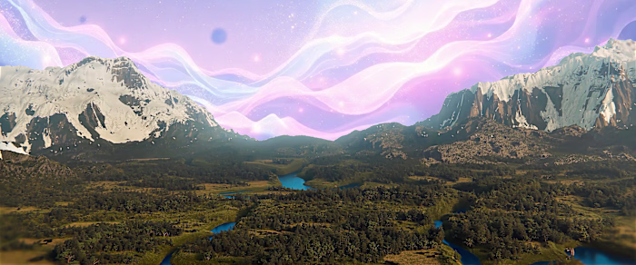 3d realistic mountain forest & logo animation