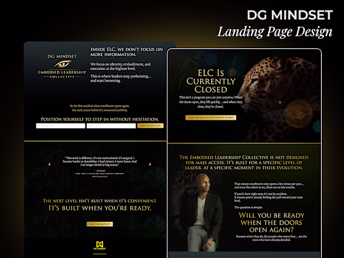 Kajabi Waitlist Landing Page for Leadership Program