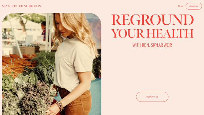 Sky's Rooted Nutrition v.0 - Website