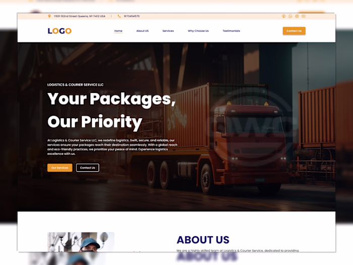 Logistics & Courier Service LLC Website UI Design