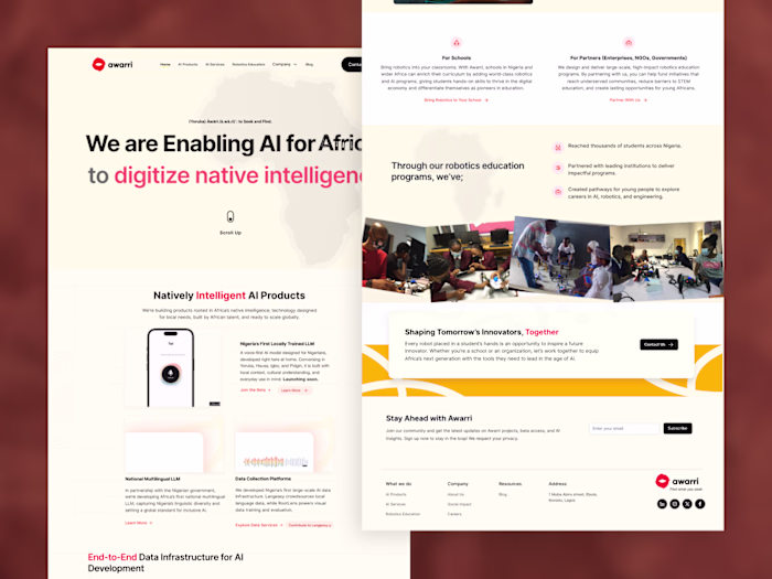 Framer Website Development for Awarri