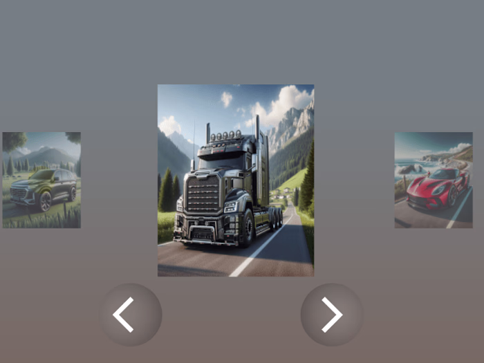 car game page scroll UI animation