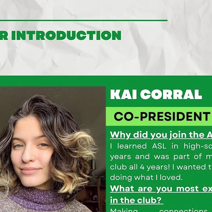 UNT ASL Club Officer Post on Instagram